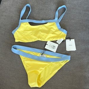 NWT Onia Lina Bikini Set Size M Yellow and Blue
